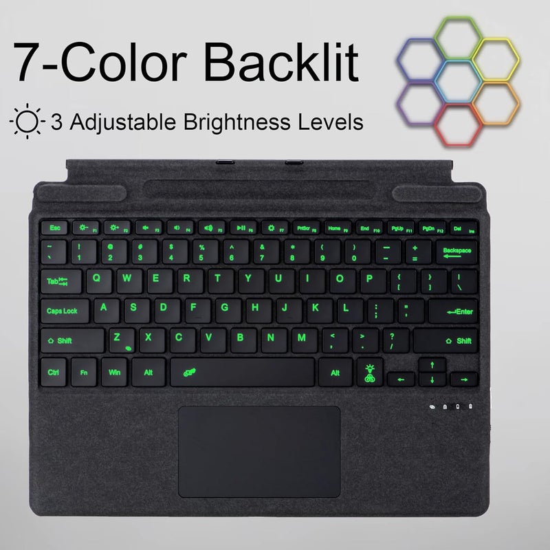 Zoof Type Cover for Microsoft Surface Pro 13 inch, Compatible with Surface Pro 13"(11th Edition) / Pro 11 / Pro 10 / Pro 9 / Pro 8 / Pro X, Portable Slim Bluetooch Keyboard with Touchpad, Pen Holder - Image 4